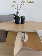 Orbit Anywhere Japandi Circle Coffee Table with arc leg-set