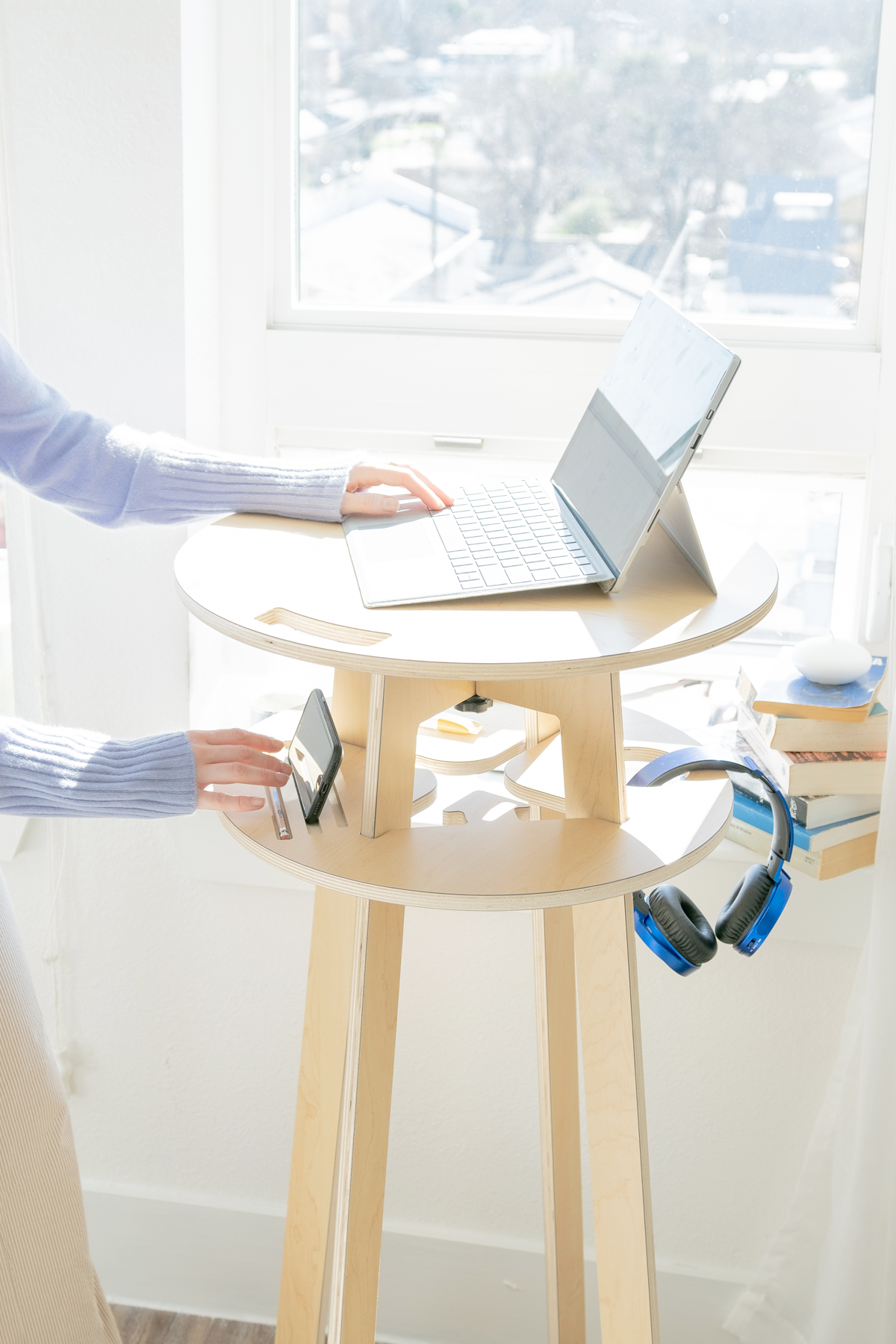 Orbit Anywhere Circle Standing Desk Small Space Furniture