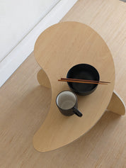 Orbit Anywhere Japandi Furniture Yin Table with Arc legs Small Space Furniture