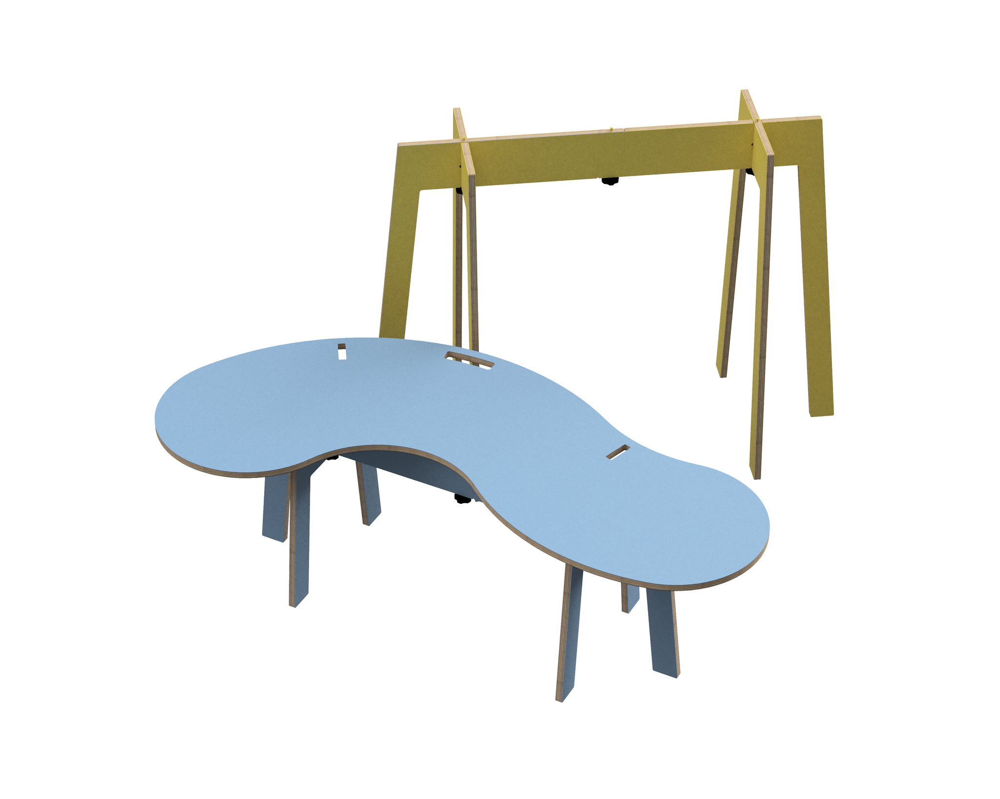 The 2 in 1 Squiggle, Interchangeable Coffee Table and Sitting Work Desk