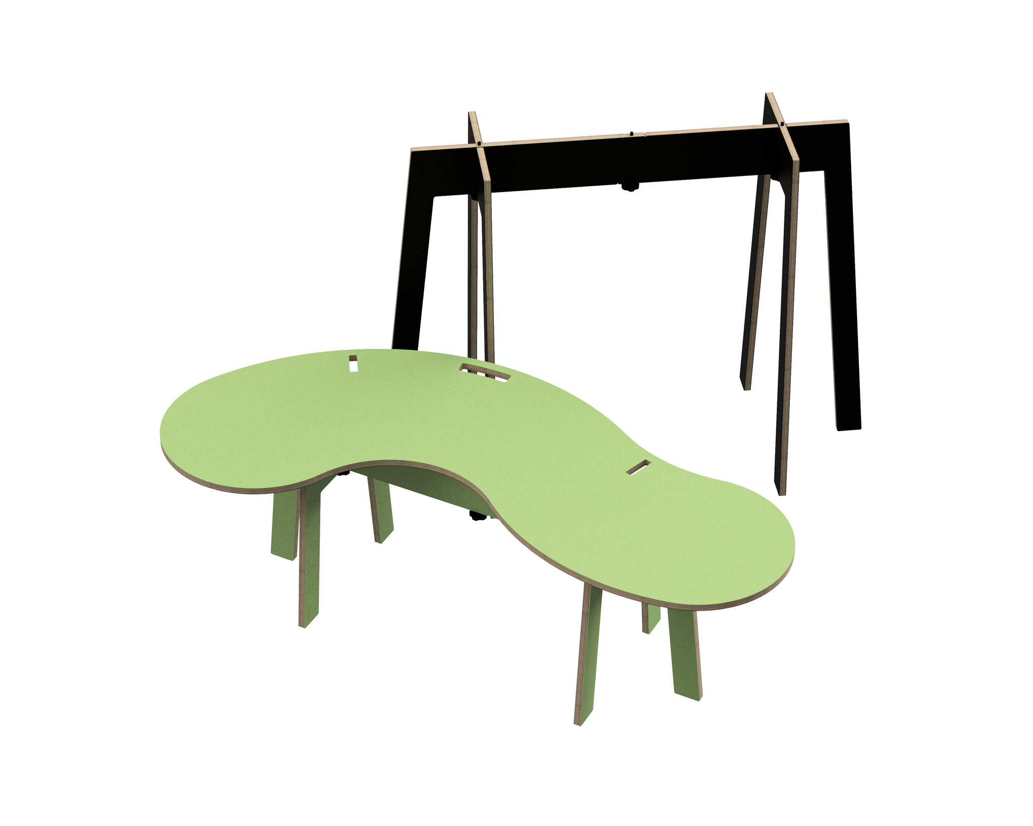 The 2 in 1 Squiggle, Interchangeable Coffee Table and Sitting Work Desk