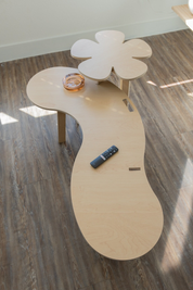 Orbit Anywhere Squiggle Coffee Table With Flower 2 side Table