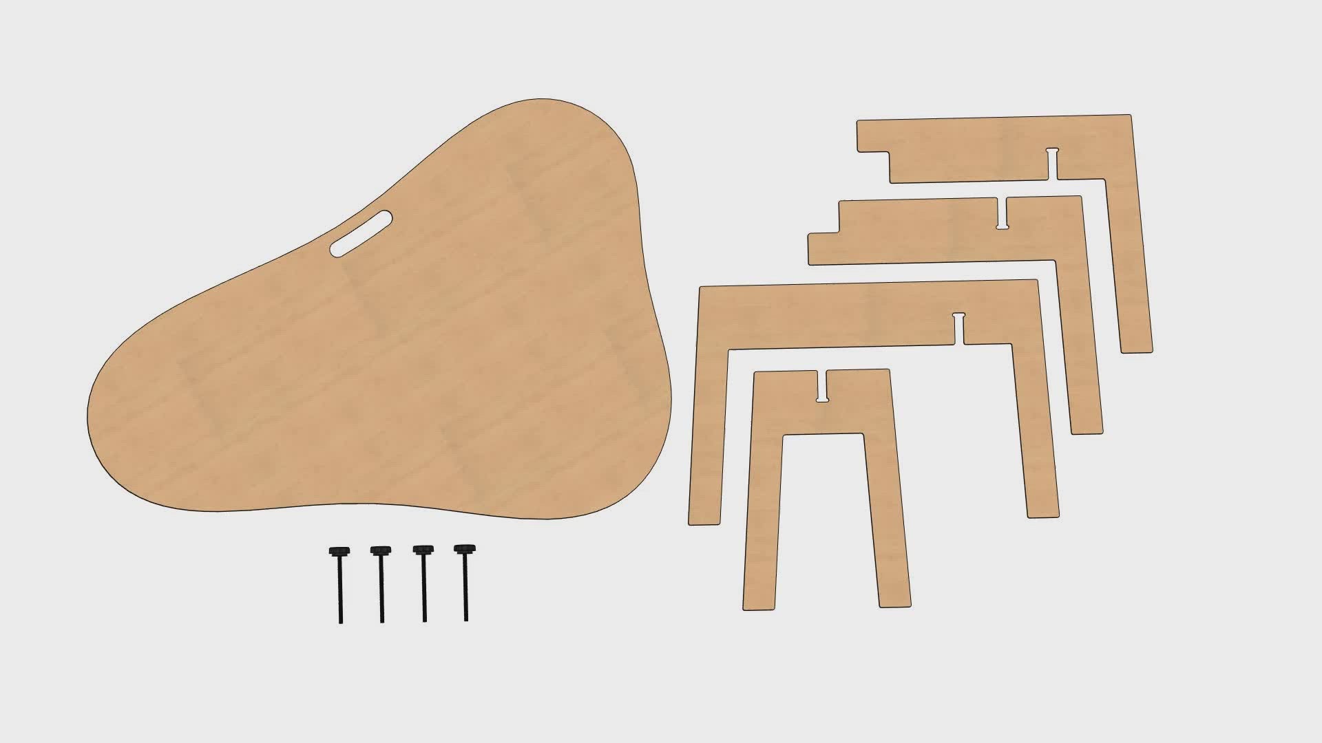 Orbit Anywhere curvy coffee table, workspace. Small space furniture