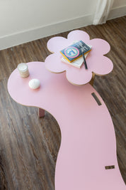 Orbit Anywhere Squiggle Coffee Table Flower no.1 Side Table in All Pink