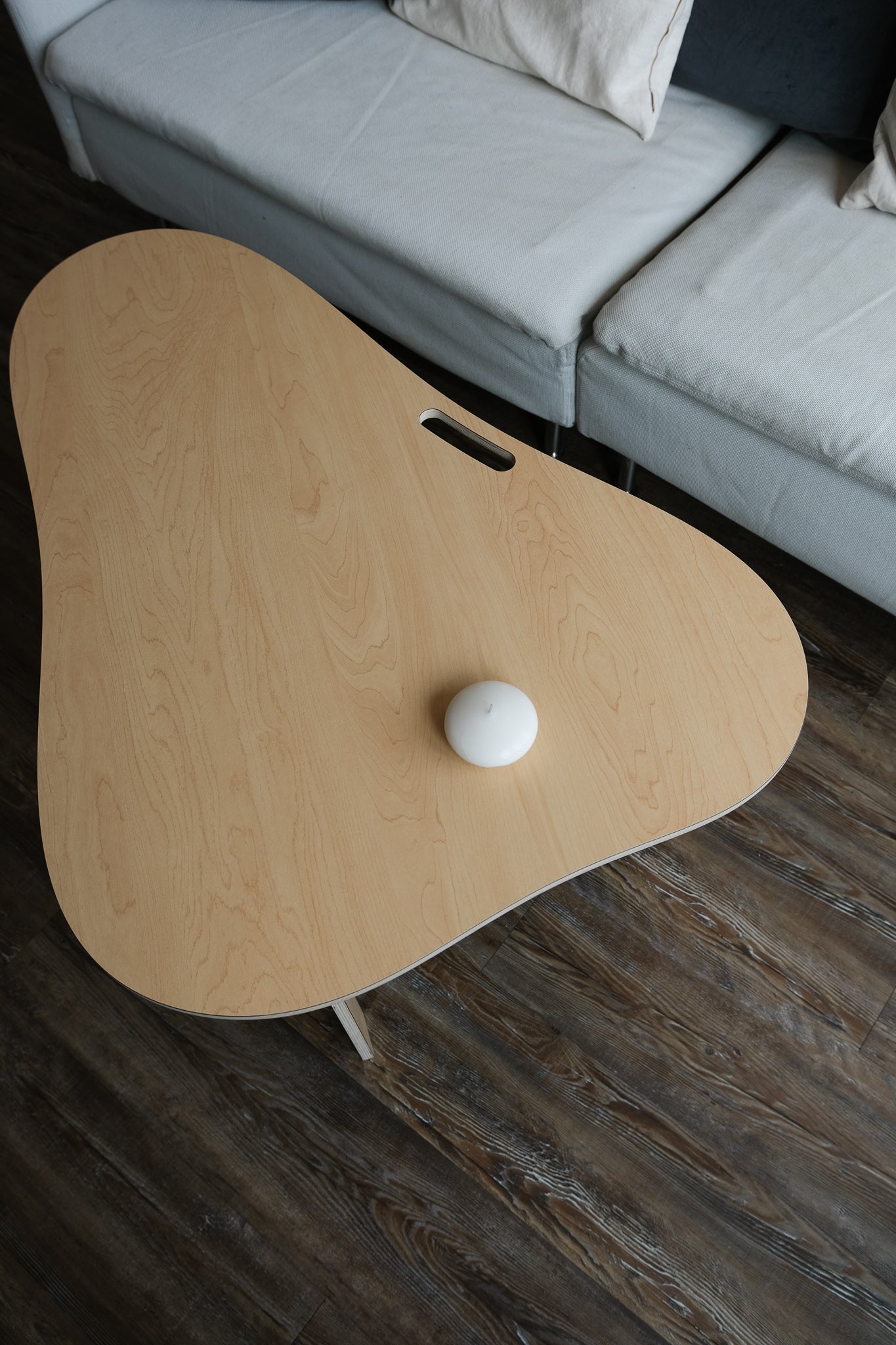 Orbit Anywhere curvy coffee table, workspace. Small space furniture