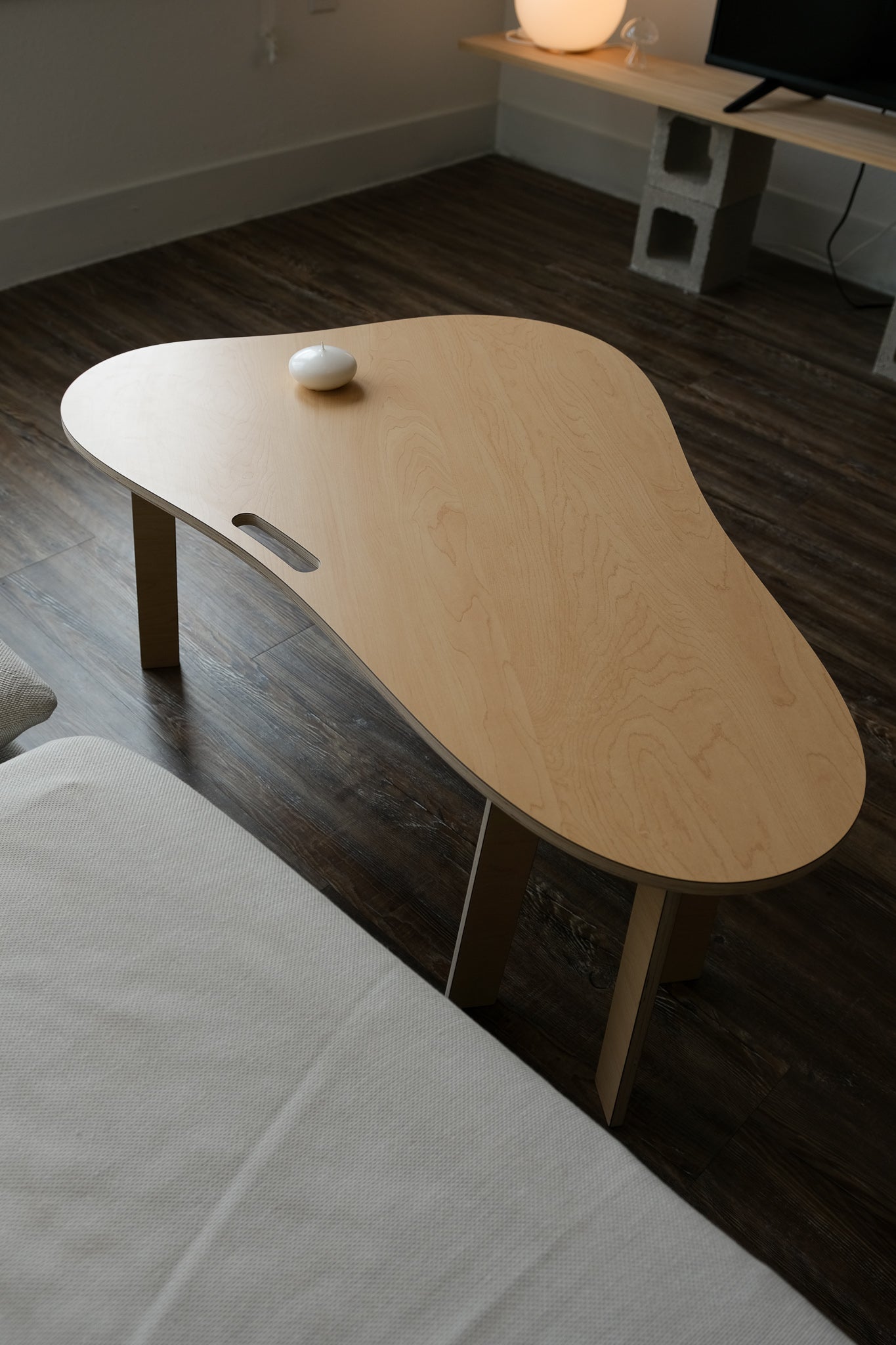 Orbit Anywhere curvy coffee table, workspace. Small space furniture