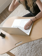 Orbit Anywhere curvy coffee table, workspace. Small space furniture