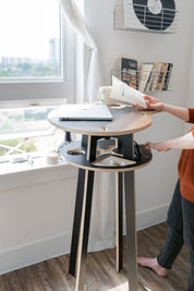Orbit Anywhere Little Bean Standing Desk Small Space Furniture in Rustic Pine