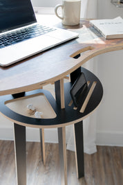 Orbit Anywhere Little Bean Standing Desk Small Space Furniture in Rustic Pine