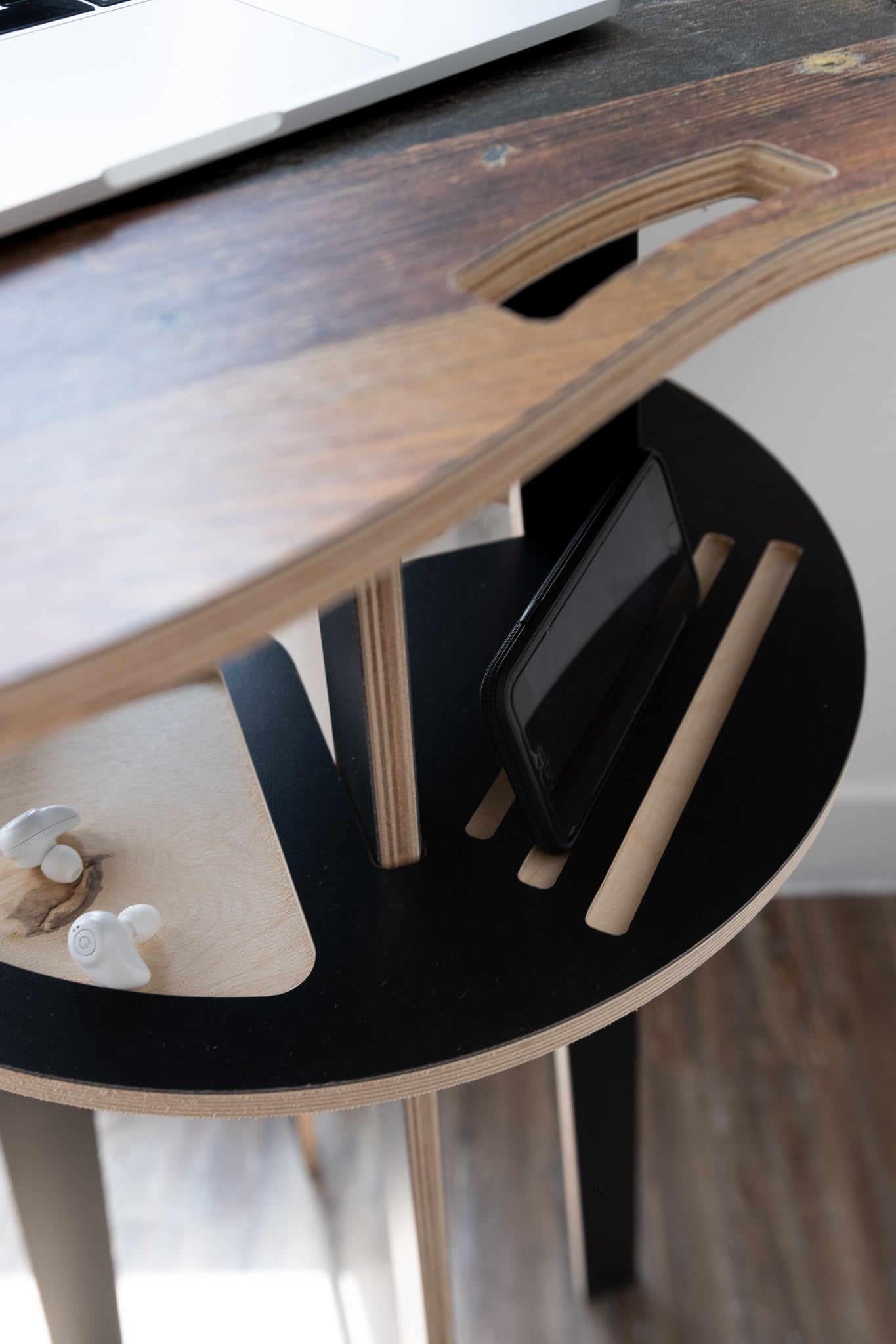 Orbit Anywhere Little Bean Standing Desk Small Space Furniture in Rustic Pine