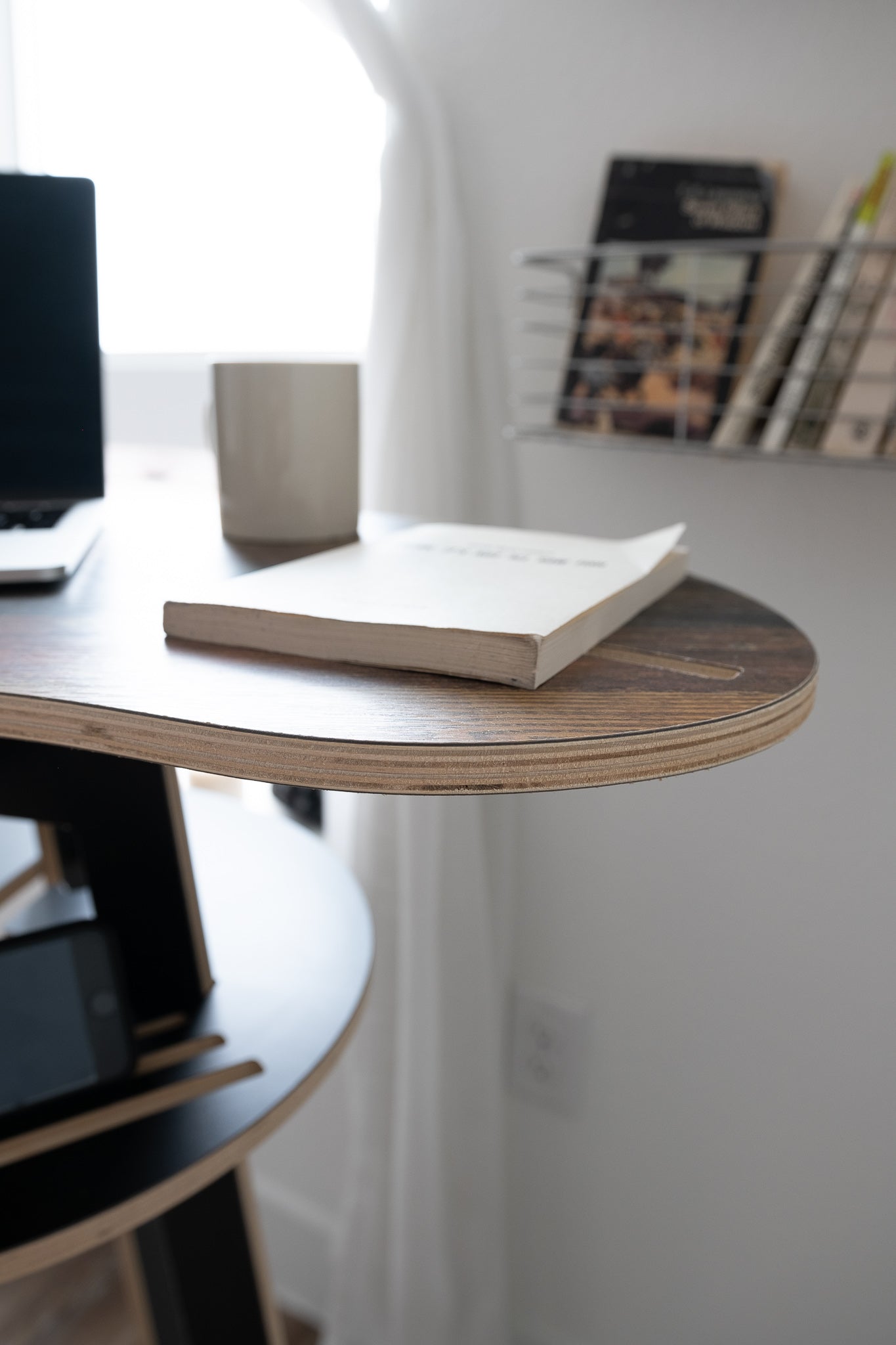 Orbit Anywhere Little Bean Standing Desk Small Space Furniture in Rustic Pine