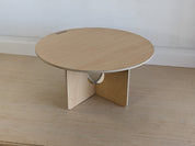 Orbit Anywhere Japandi Circle Coffee Table with block legs