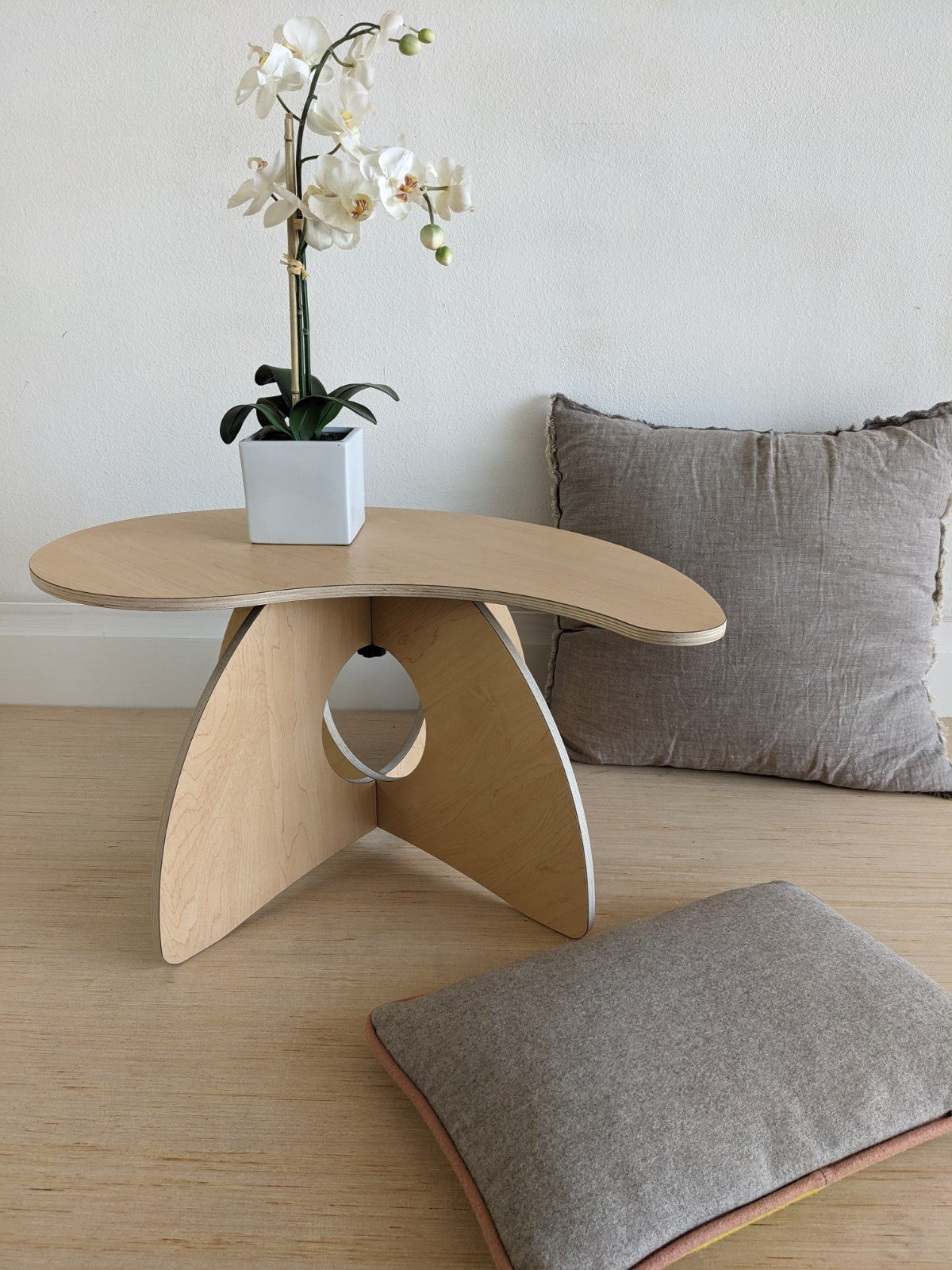 Orbit Anywhere Japandi Furniture Yin Table with Arc legs Small Space Furniture