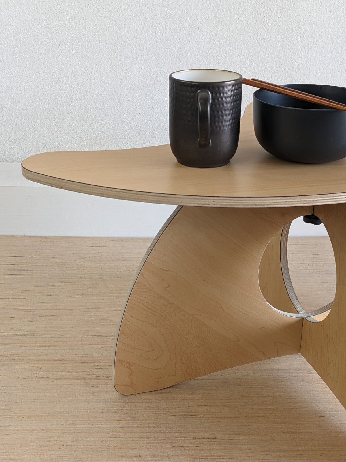 Orbit Anywhere Japandi Furniture Yin Table with Arc legs Small Space Furniture
