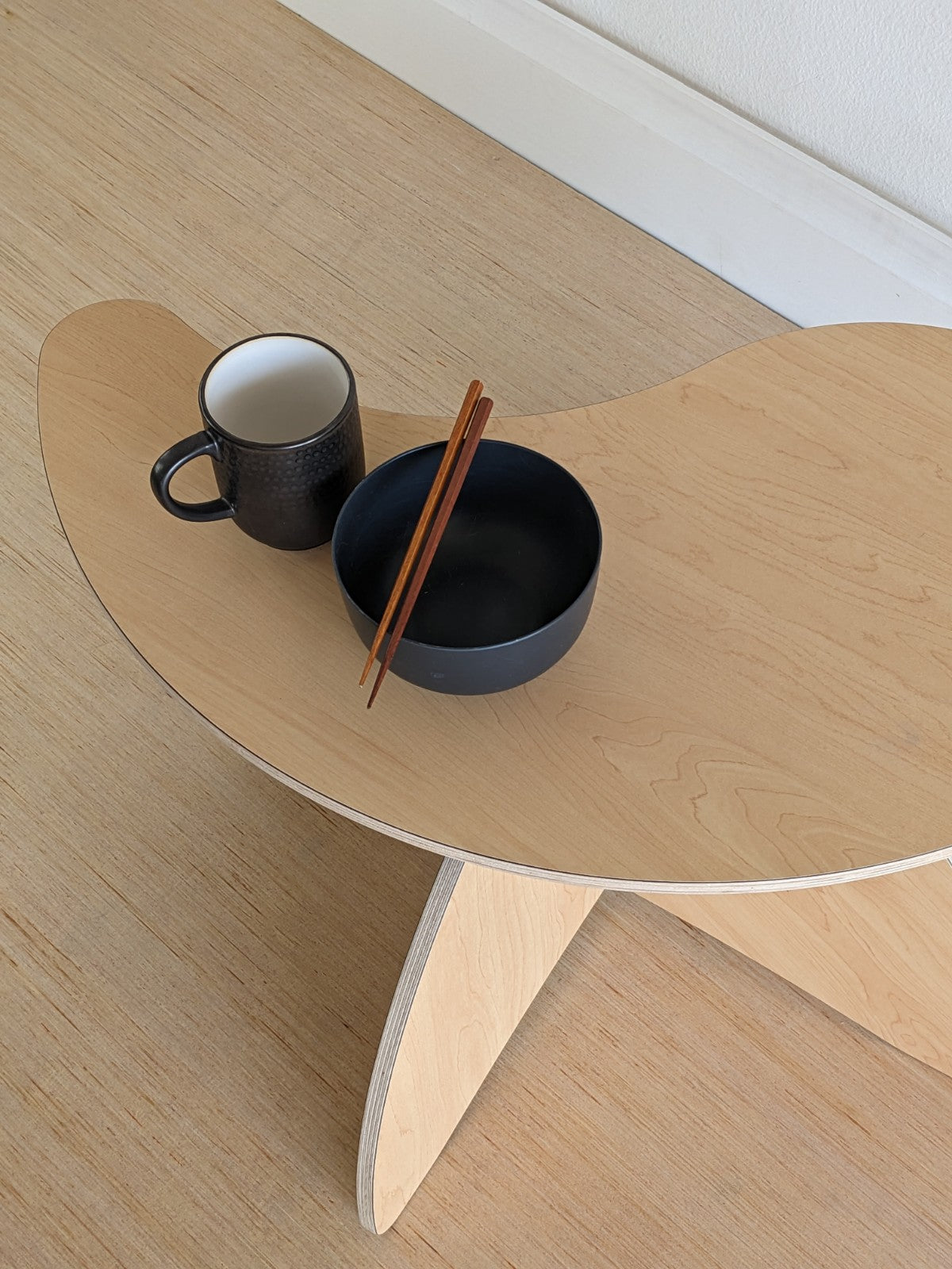 Orbit Anywhere Japandi Furniture Yin Table with Arc legs Small Space Furniture