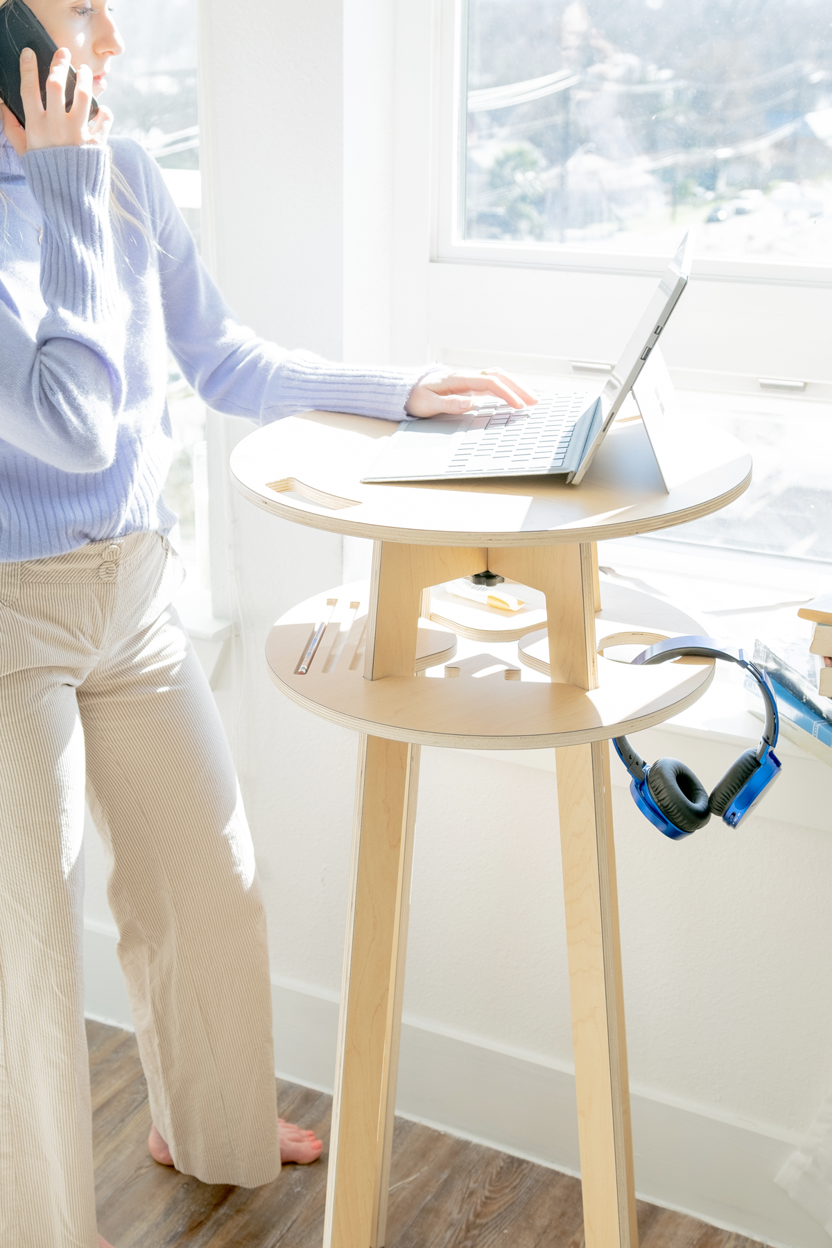 Orbit Anywhere Circle Standing Desk Small Space Furniture