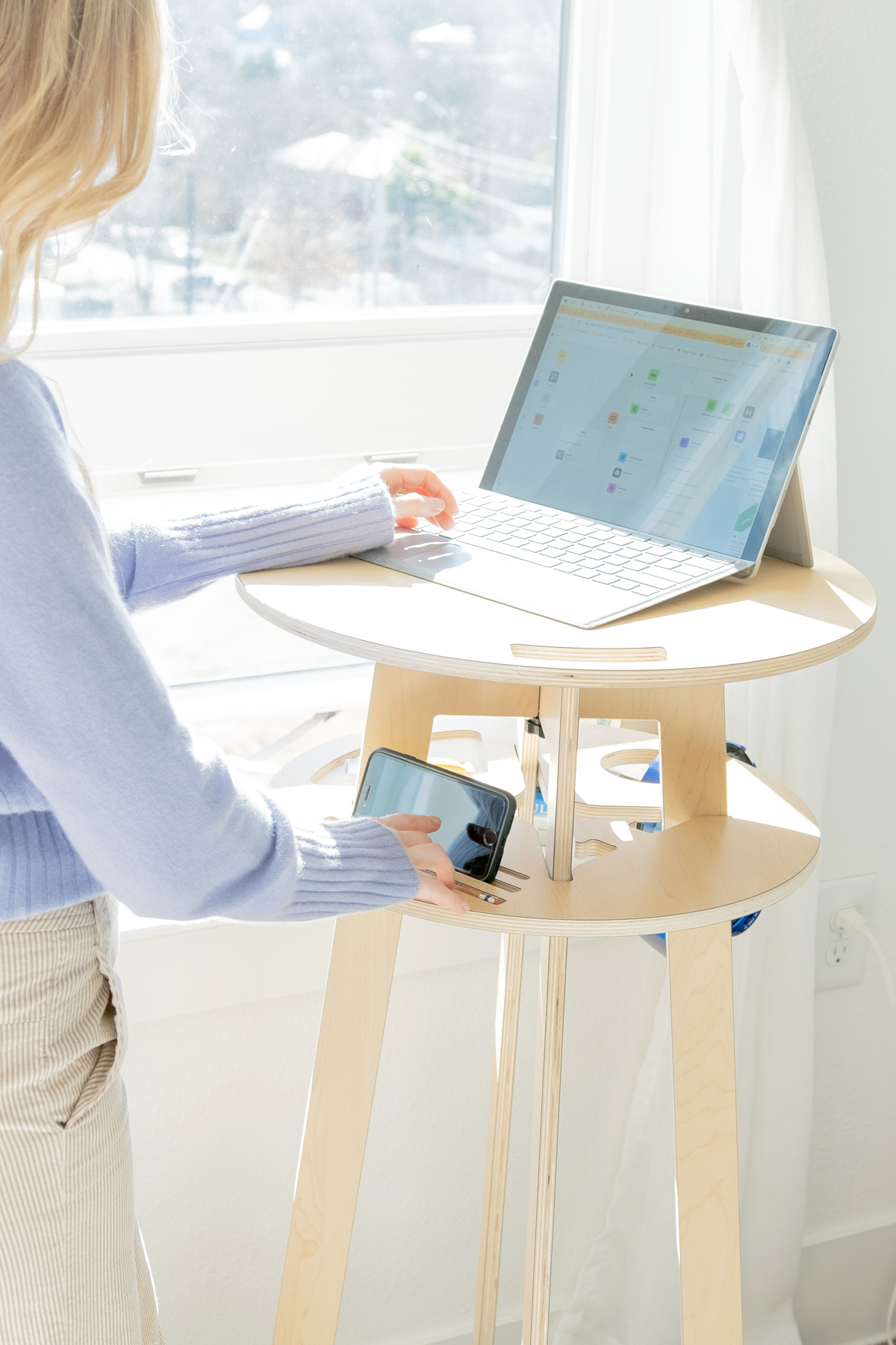Orbit Anywhere Circle Standing Desk Small Space Furniture